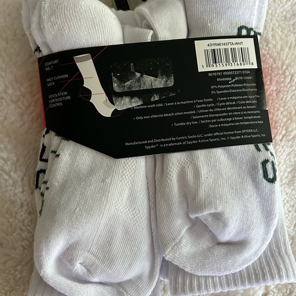 Spyder White Crew Socks for Men - 6 Pairs - Picture 2 of 4